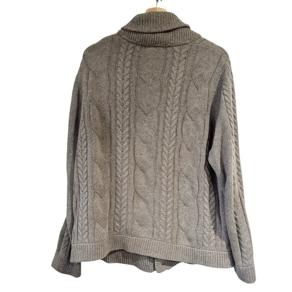 Ted Baker‎ Button Front Jowalk Cardigan Size 5 Gray Wool Cotton Grandpa academia